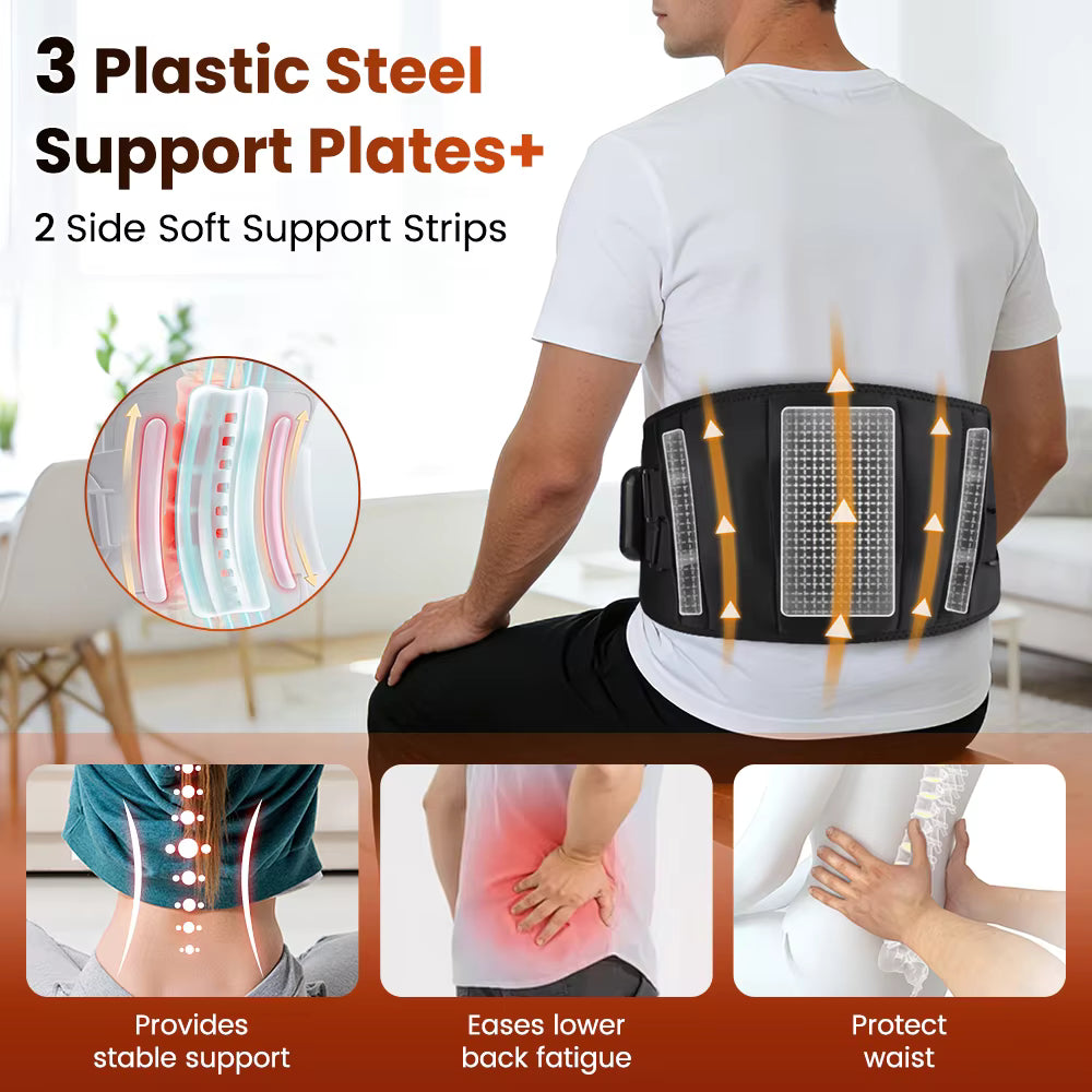 Cordless Infrared Heated Waist & Back Support Belt with Vibration Massage