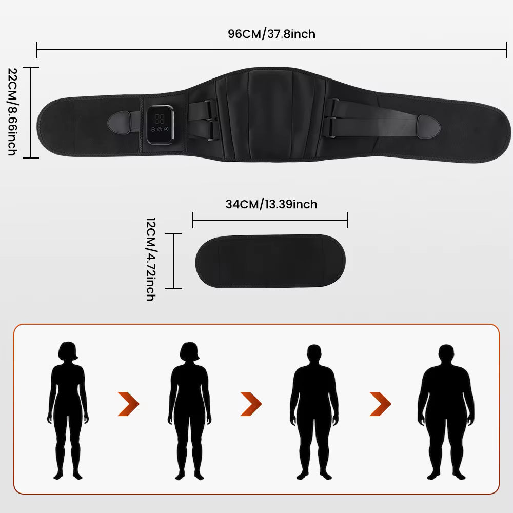 Cordless Infrared Heated Waist & Back Support Belt with Vibration Massage