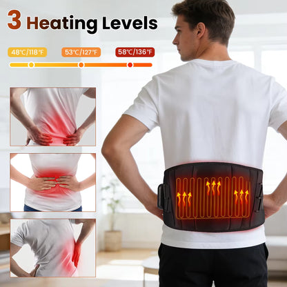 Cordless Infrared Heated Waist & Back Support Belt with Vibration Massage