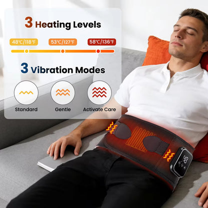 Cordless Infrared Heated Waist & Back Support Belt with Vibration Massage