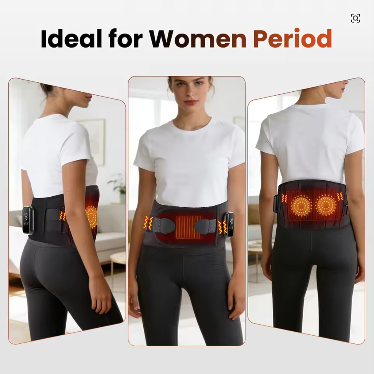 Cordless Infrared Heated Waist & Back Support Belt with Vibration Massage